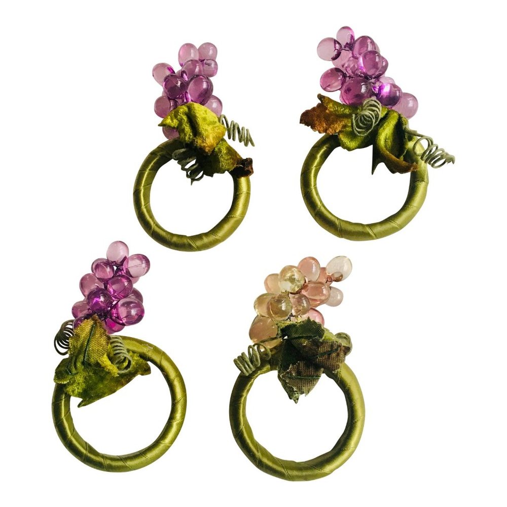 Vintage Grape Napkin Rings- Set of 4